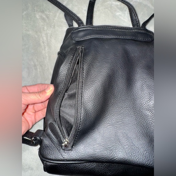 Black Leather Backpack - Picture 3 of 9